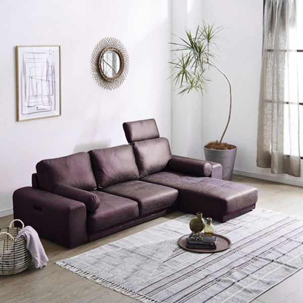 軒先渡し】後藤家具物産 ロータイプカウチソファー 幅2090mm ダーク