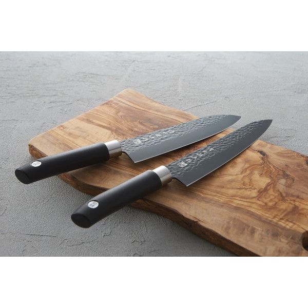 佐竹産業 濃州孫六作 黒打和包丁2本セット A-80R 1箱（直送品） - アスクル
