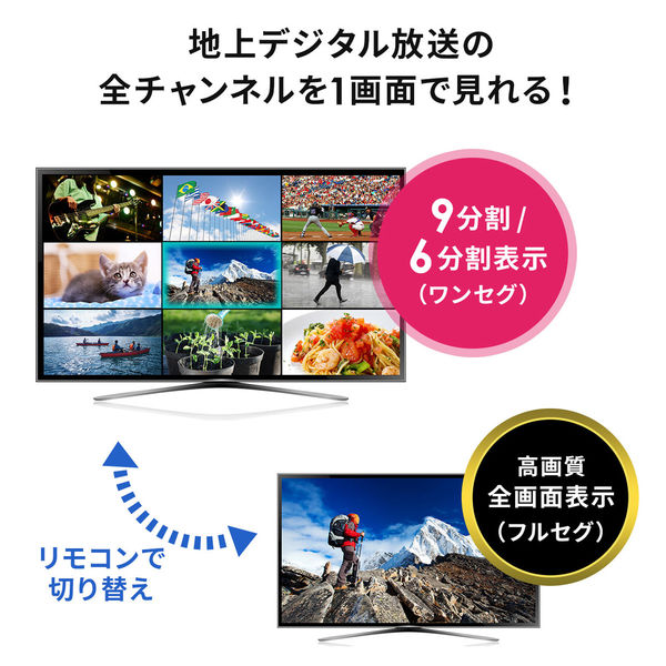 サンワサプライ ダイレクト:9分割ワンセグ・フルセグ視聴プレーヤー