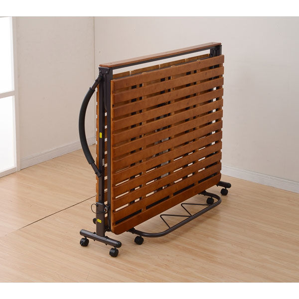 YAMAZEN すのこベッド折りたたみ式 セミダブル ダークブラウン KSBB-SD