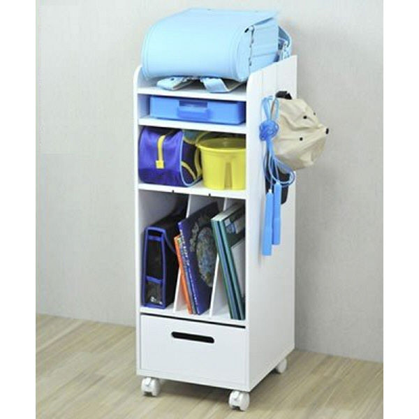 ニーズ ランドセルラック スリム ホワイト 幅300×奥行き340×高さ840mm