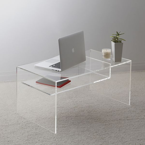 ワーズウィズ マルチローテーブル クリア 幅800×奥行450×高さ380mm WW