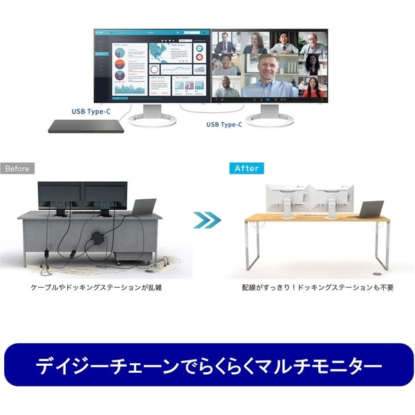 EIZO EV2795 ホワイト 27インチ USB-C接続 PCモニター FlexScan ホワイト EV2795-WT [27型 /WQHD(2560