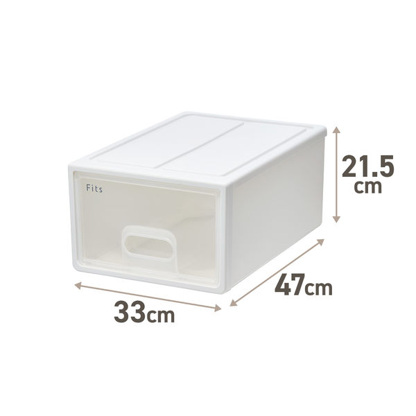 小物収納】天馬 フィッツケース 47ー33 ホワイト/クリア 幅33.0×奥行