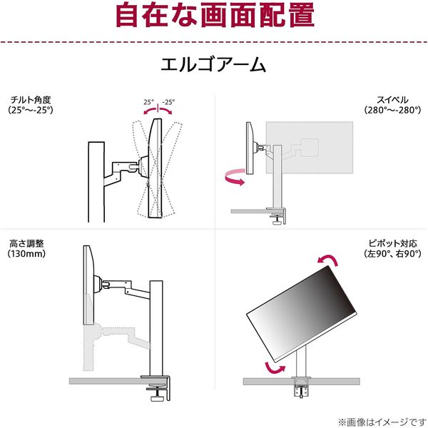 LG Electronics Japan 31.5インチ エルゴアームスタンド 液晶