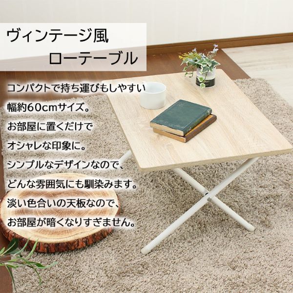 ミヤグチ企販 折りたたみ木製テーブル ロータイプ NA WDL-6045 1台