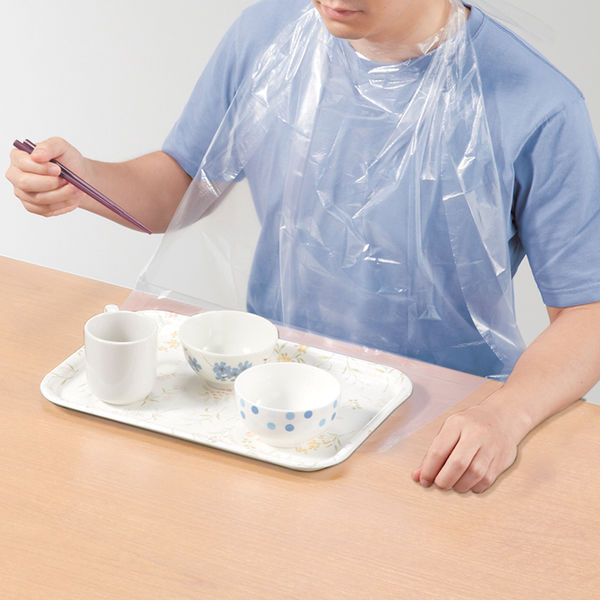 オオサキメディカル プラスハート使い捨て食事用 介護用 エプロン