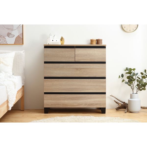 アイリスオーヤマ 木製 チェスト 4段 収納 引き出し 幅79cm 衣類収納