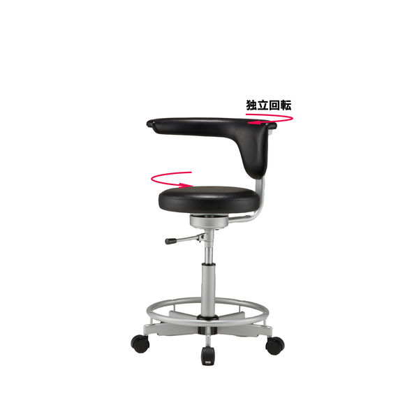 マルチチェア CM117 背・脚リング付き ブラック CM117-VBK 東洋工芸