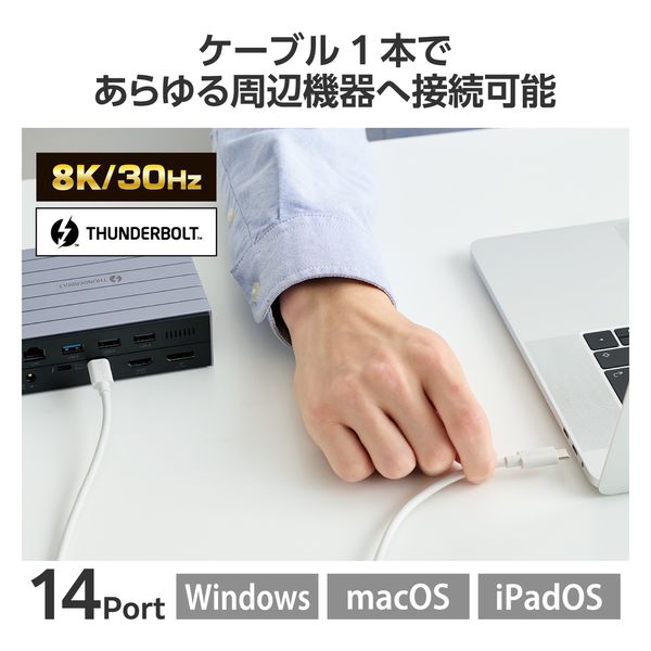 ドッキングステーション タイプC ハブ 14in1 Thunderbolt4対応 USBハブ