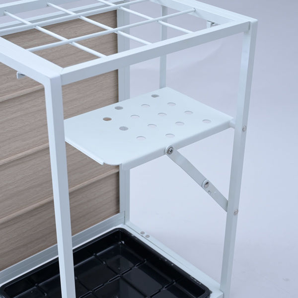 YAMAZEN アルミ製 傘立て 12本用 折り畳み傘用トレー付 折りたたみ収納