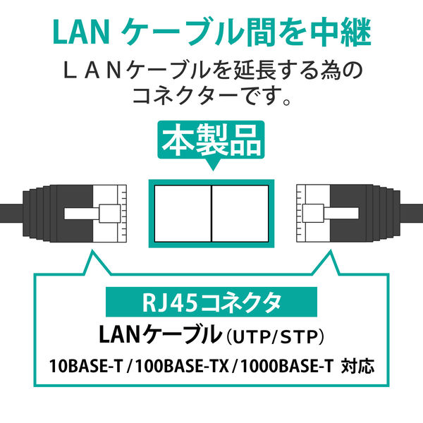 エレコム CAT5e中継コネクタ LD-RJ45JJ5Y2 - アスクル
