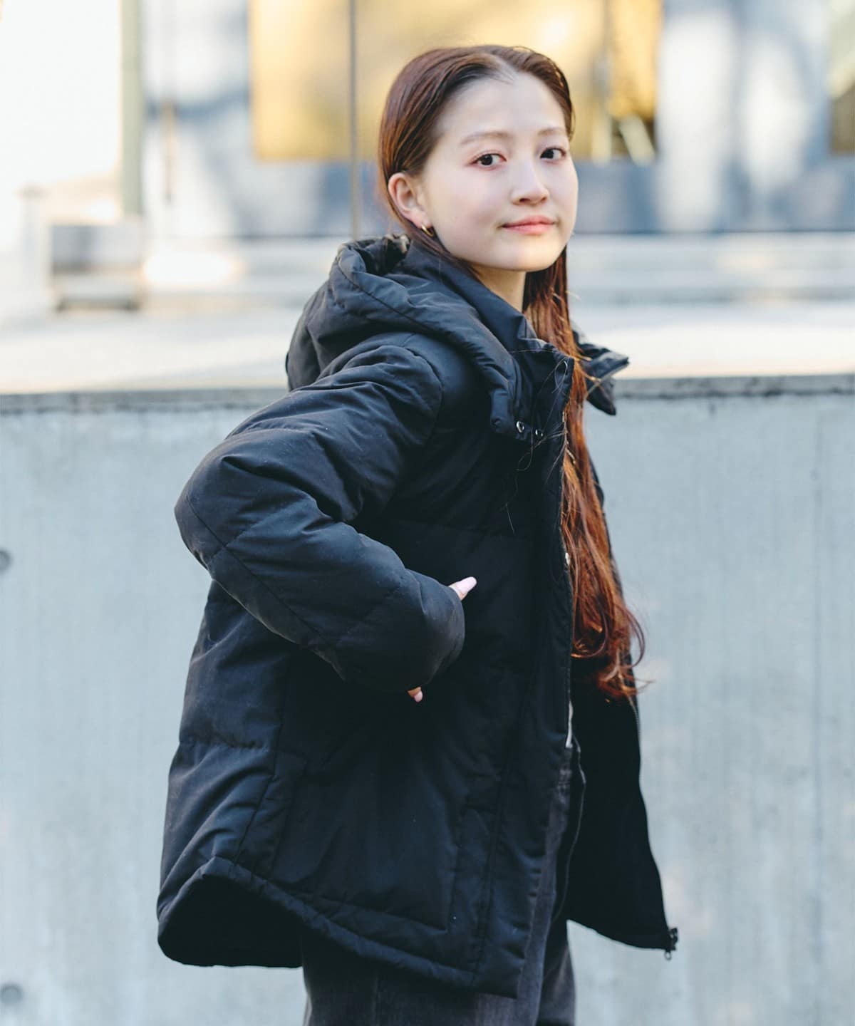 BEAMS HEART（ビームス ハート）リバーシブル フード付き ダウン