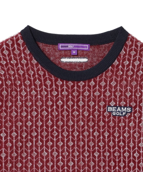 BEAMS GOLF（ビームス ゴルフ）PURPLE LABEL / 幾何学柄 ニットプル