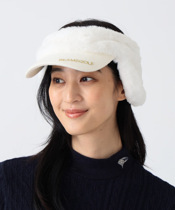 BEAMS GOLF (BEAMS GOLF) Fur Sun Visor with Earmuffs (Hats & Other