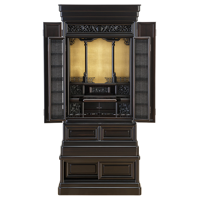 唐木 仏壇 No.9-F 本黒檀 48×19号 台付型 床置き 伝統工芸仏壇 | 東京