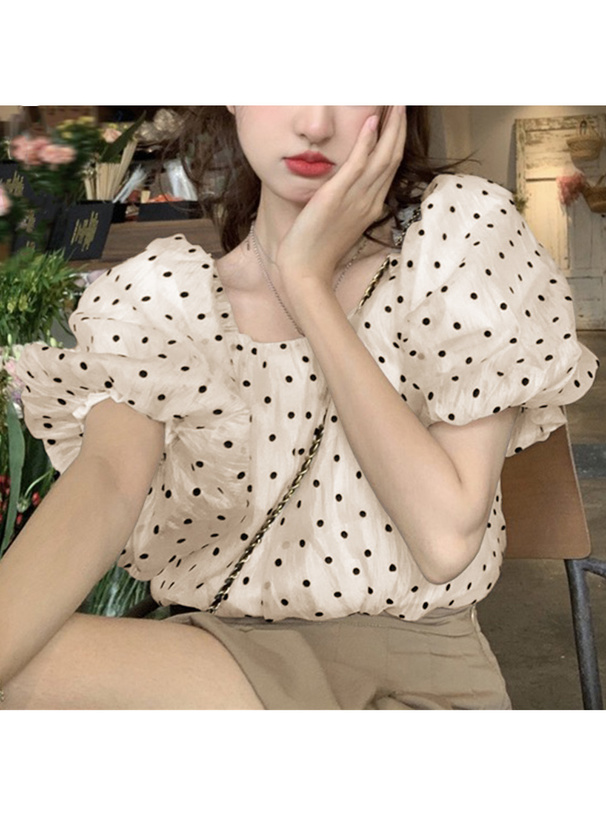 ドット柄シアーバルーンスリーブブラウス[ac2247] | レディース