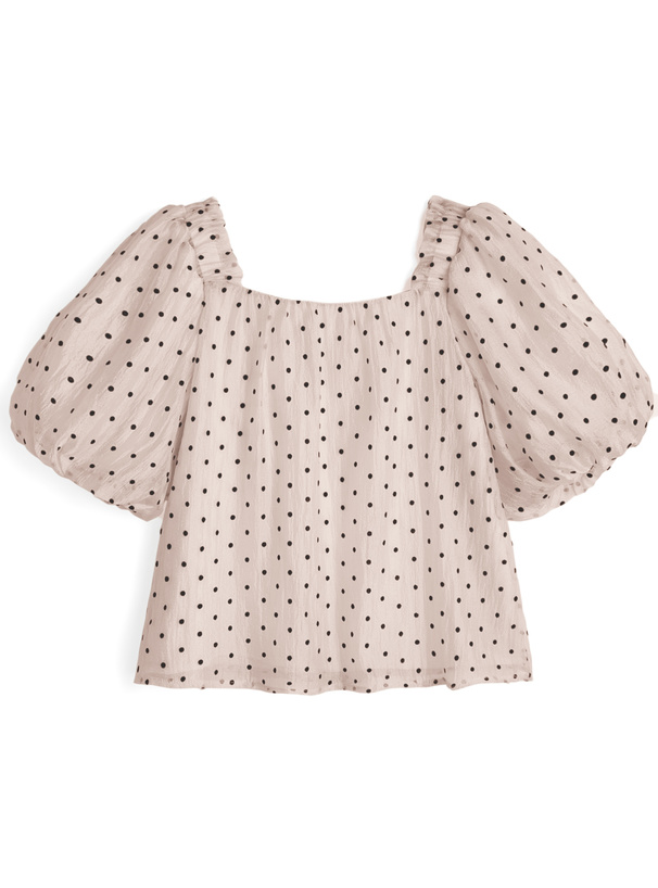 ドット柄シアーバルーンスリーブブラウス[ac2247] | レディース