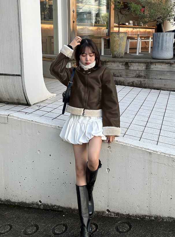 ファーレザーブルゾン[fo2046] | レディースファッション通販の