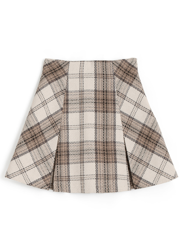 インパン裏地付きチェック柄プリーツスカート[tu963] | レディース