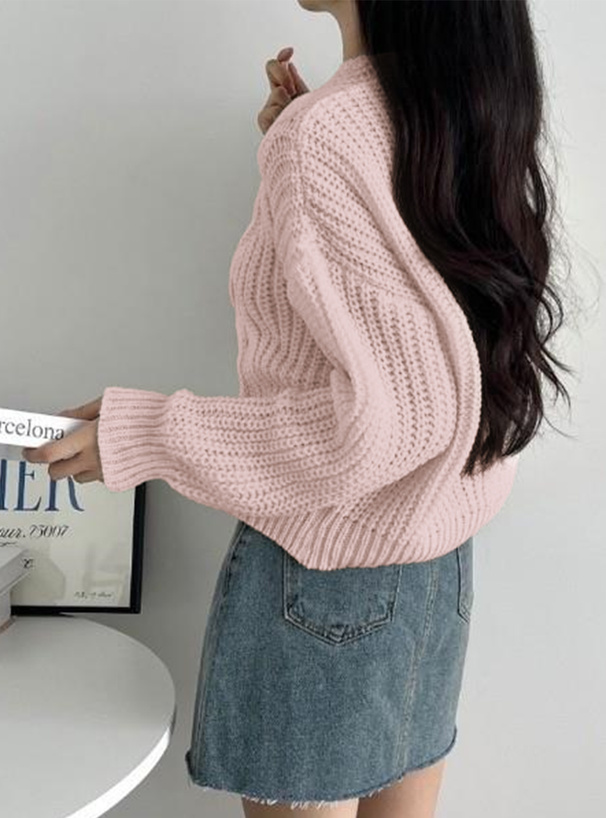 畔編みショート丈ニットトップス[yz654] | レディースファッション通販