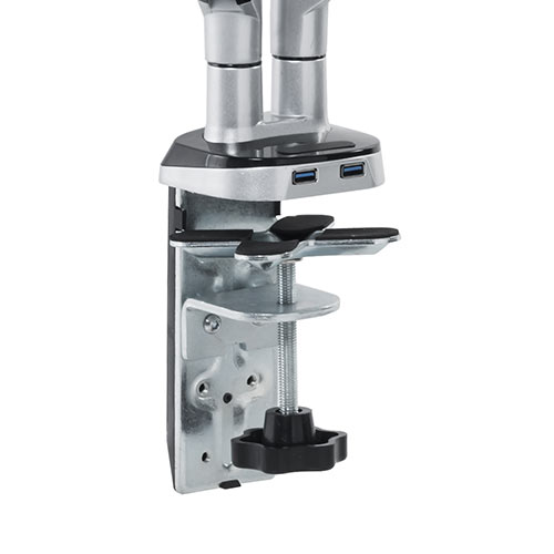 デュアルモニターアーム（2画面・USB3.0ポート×2搭載・水平垂直3関節