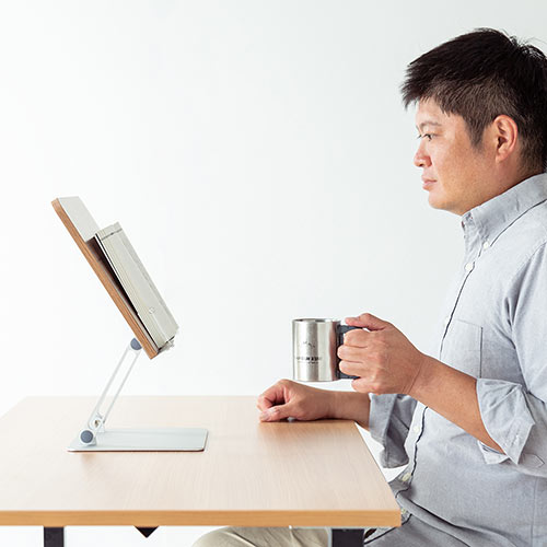 ブックスタンド（タブレット・雑誌・書見台・置き型・机上・傾斜・木製