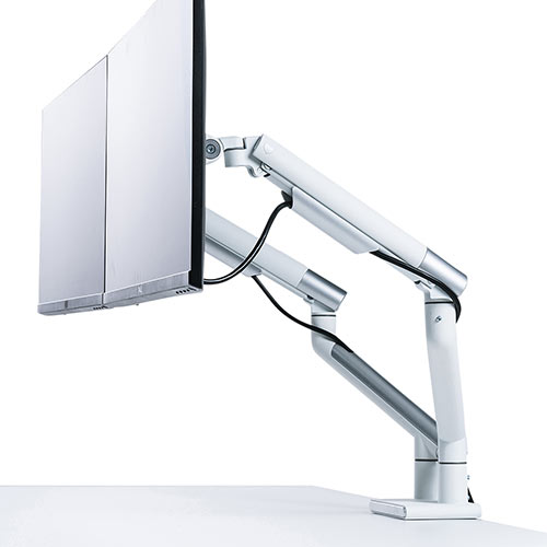 モニターアーム（2画面・デュアル・内蔵スプリング・高荷重・大画面