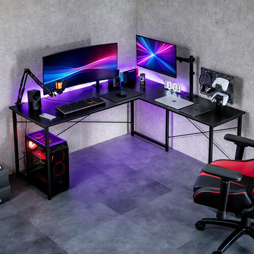 L字型パソコンデスク（コーナーデスク・ゲーミングデスク・木製・幅