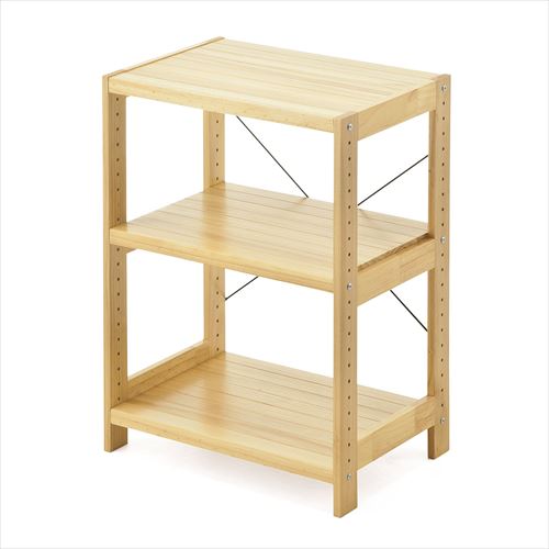 ウッドラック（奥行400mm・幅585mm・高さ800mm・3段・棚板可変・パイン