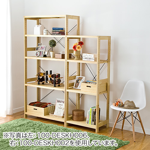 ウッドラック（奥行400mm・幅585mm・高さ800mm・3段・棚板可変・パイン