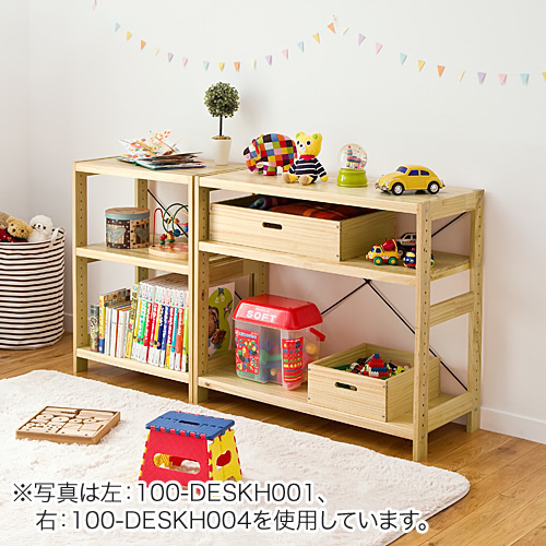 ウッドラック（奥行400mm・幅585mm・高さ800mm・3段・棚板可変・パイン