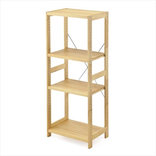 ウッドラック（奥行400mm・幅585mm・高さ1470mm・4段・棚板可変