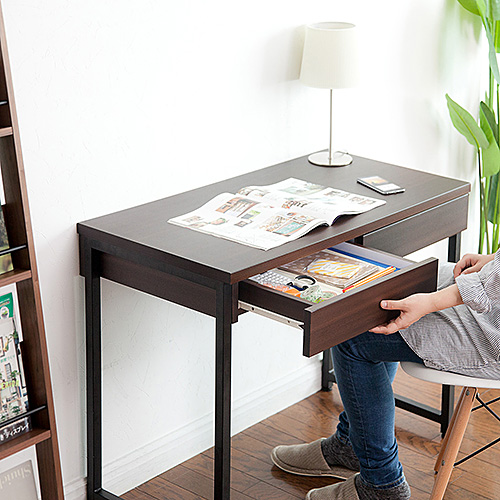 パソコンデスク（木製・幅90cm×奥行48cm×高さ72cm・引き出し付き