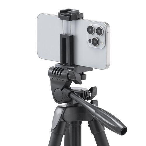 カメラ三脚（スマホホルダー内蔵・4段伸縮・持ち運び収納ケース付き