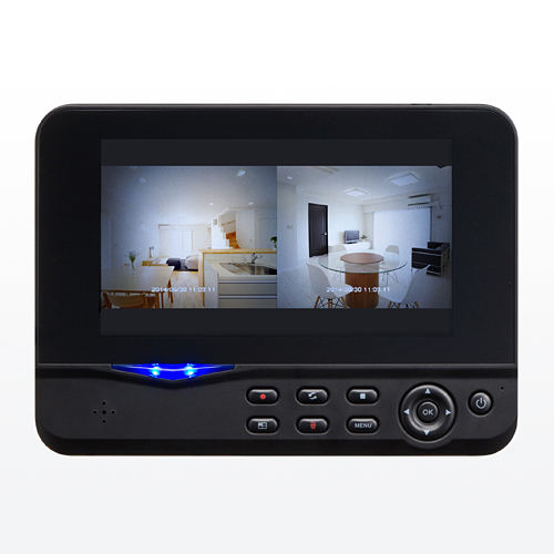 防犯カメラ＆モニターセット（ワイヤレス・2台カメラセット・SDカード