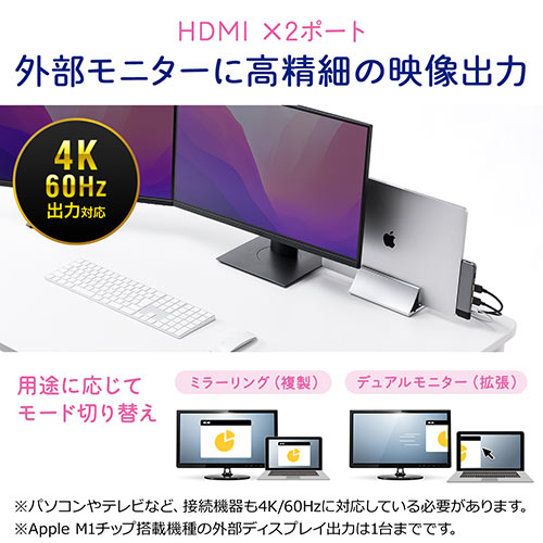ドッキングステーション（USBハブ・MacBook Pro/Air専用・HDMI・Type-C