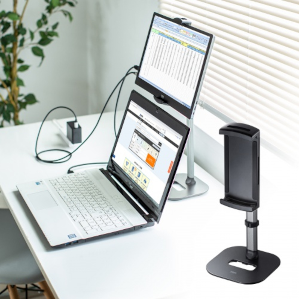 モバイルモニター用伸縮アームスタンド（高さ調節タイプ） PDA-STN69BK