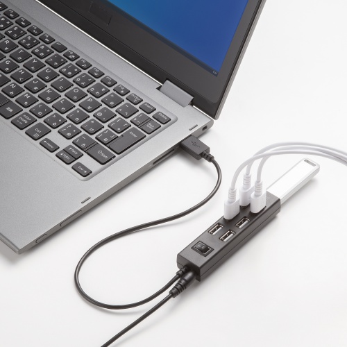 USBハブ（7ポート・一括スイッチ・超コンパクト・ブラック） USB