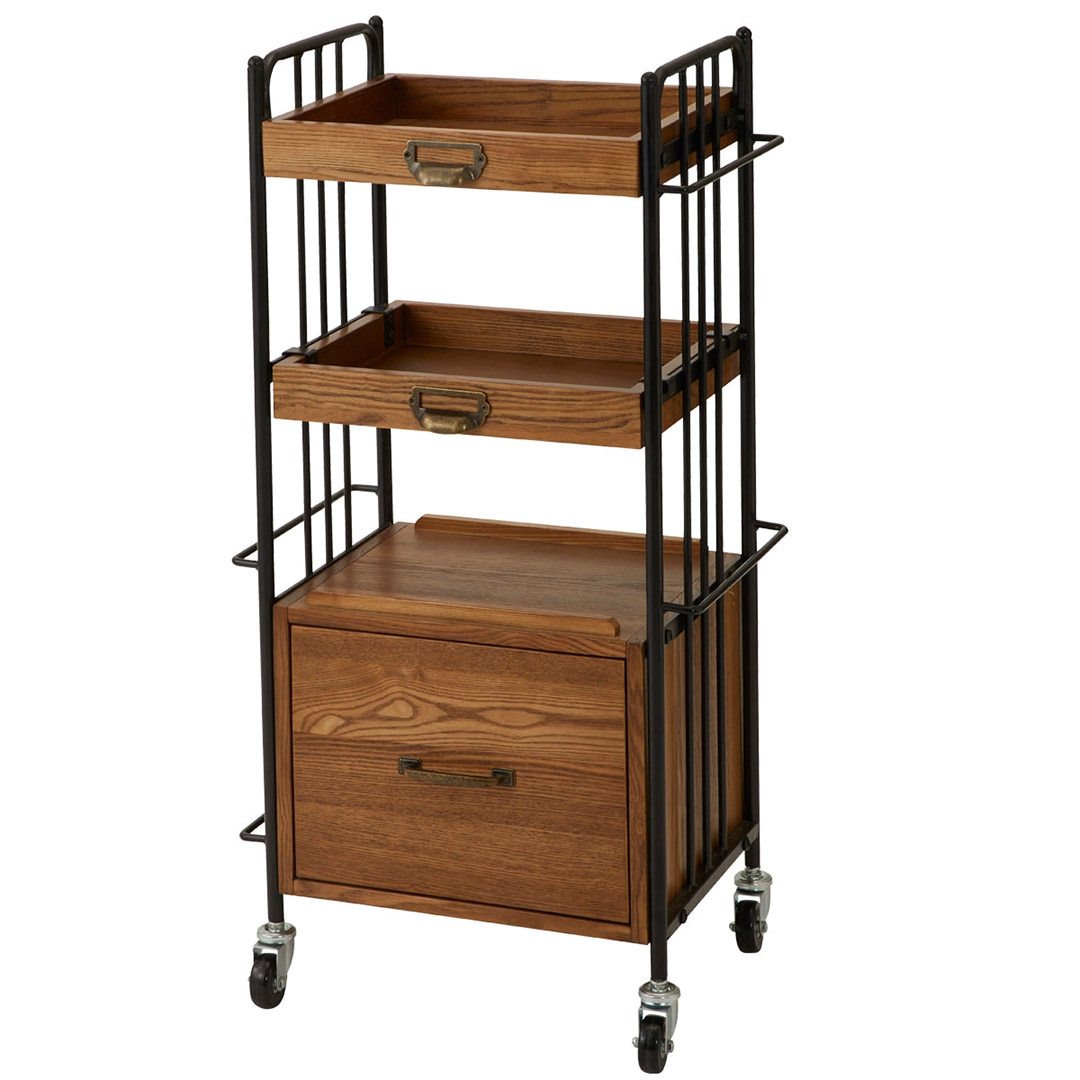 シャビーシック】アンティーク木製ワゴン ディアンType BOX