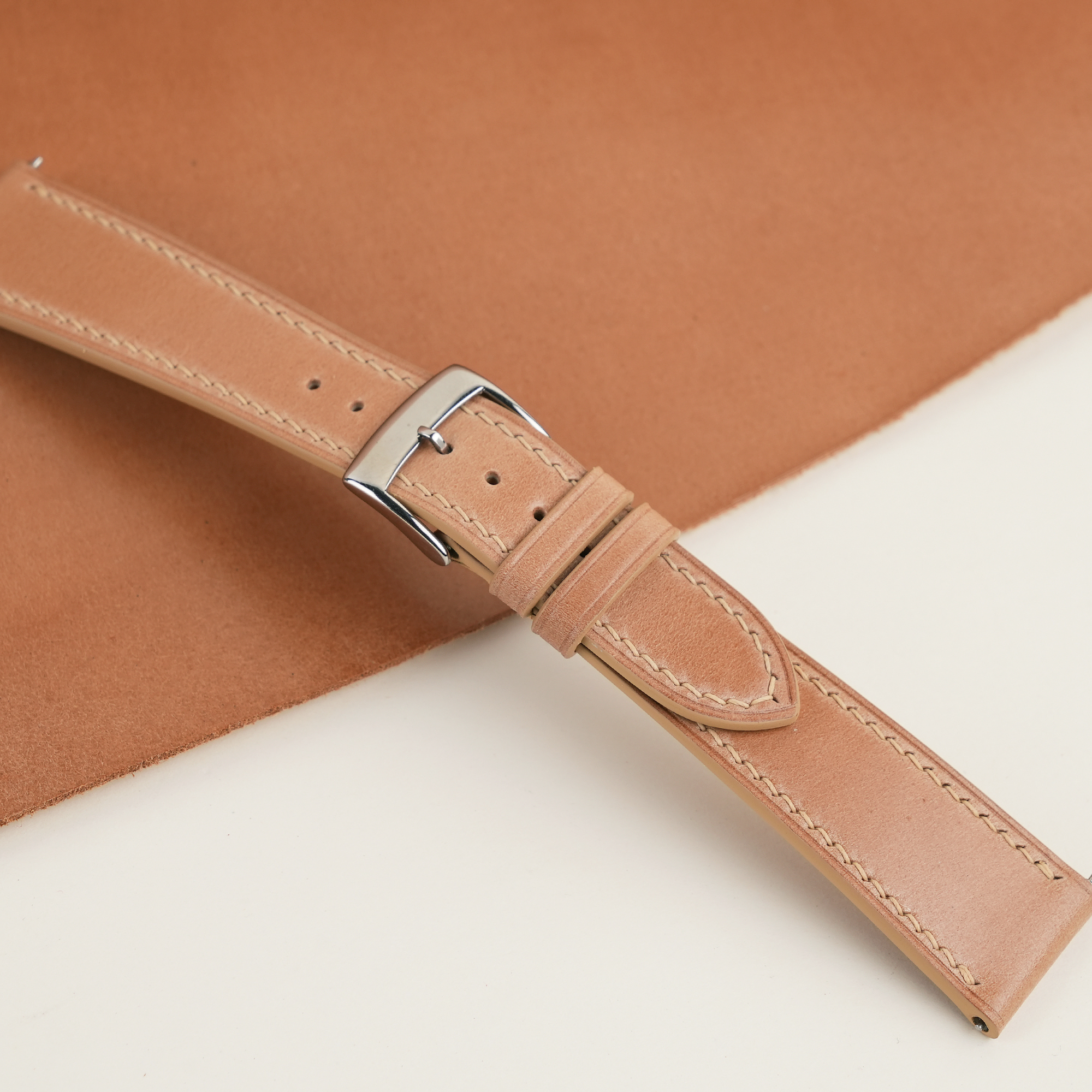Natural Shell Cordovan Leather Watch Strap | Handdn - Bespoke