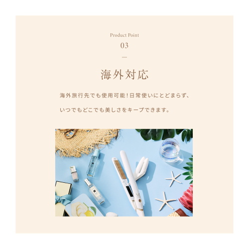 絹女（KINUJO） 海外対応ストレートアイロン DS200 ホワイト｜【ハンズ