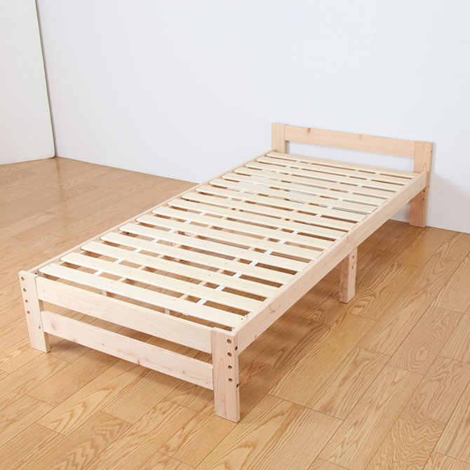 すのこベッド シングル 高さ3段階調整 国産ひのき使用 天然木製 高さ