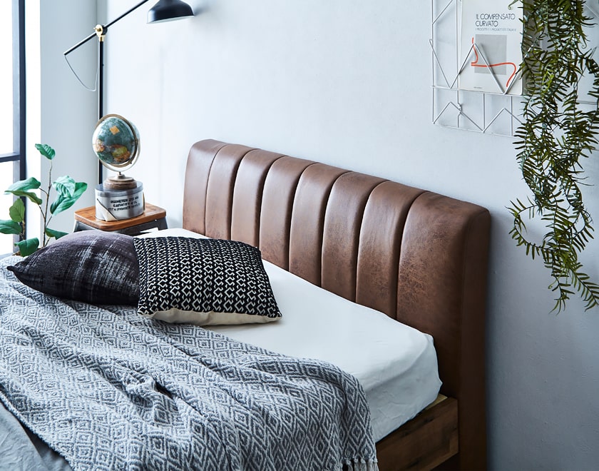 イヴェール ファブリックレザーベッド すのこベッド ダブル ベッド