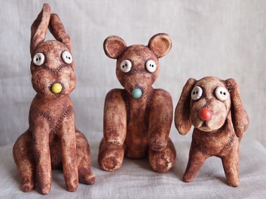 陶のぬいぐるみ（クマのTeddy） | iichi 日々の暮らしを心地よくする