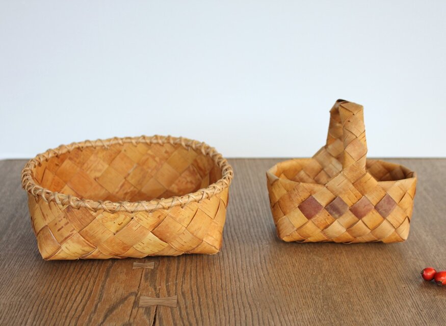 白樺の根かがりパンかごセット | iichi 日々の暮らしを心地よくする
