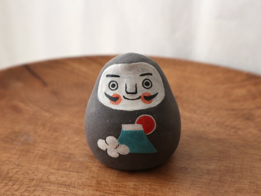 黒絵だるま （ 招き猫・富士山・鯛 ) | iichi 日々の暮らしを心地よく