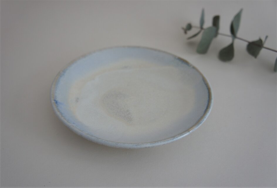 骨董品名陶 大皿 緑紫のグラデーション