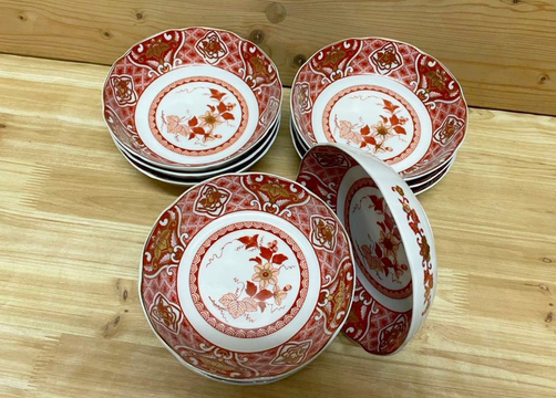 ◇新品◇美濃焼/赤絵＊金彩/盛鉢/10個組 1個のサイズ/口径/約16cm×高さ