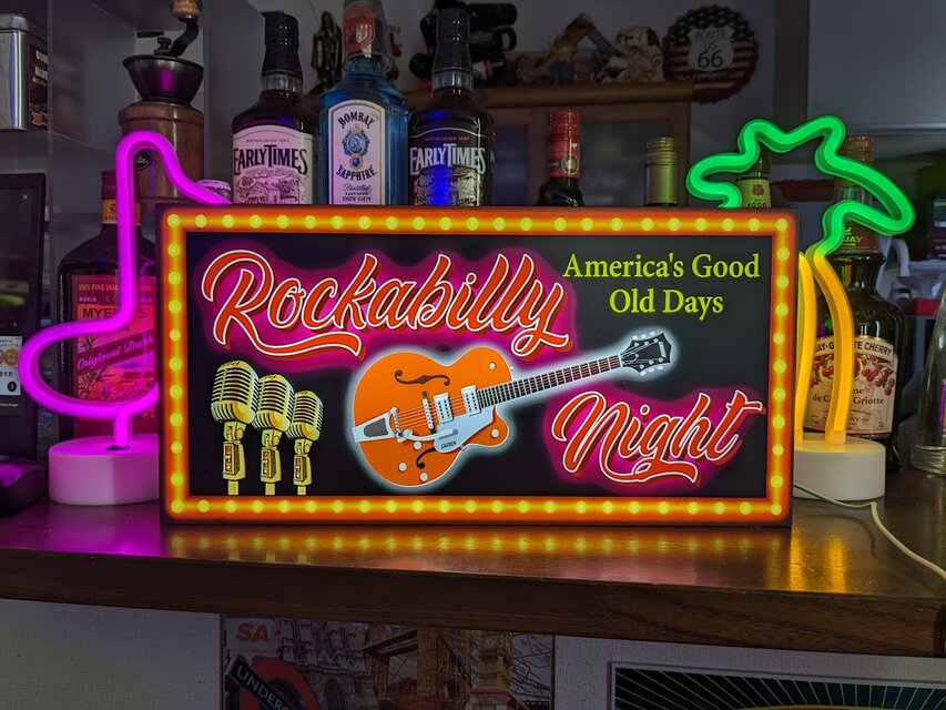 Lサイズ】ロカビリー ギター マイク オールディーズ ロックンロール